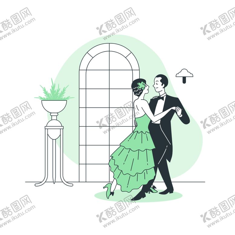 编号：25650601262249055675【酷图网】源文件下载-卡通舞蹈夫妇