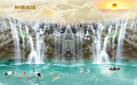 石纹山水背景墙