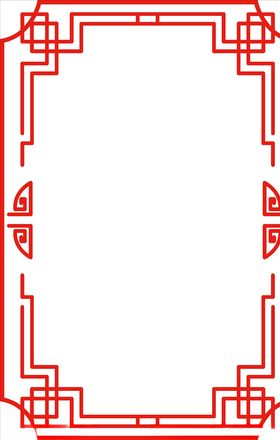 矢量手绘红色边框