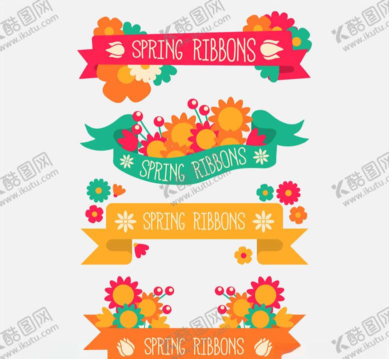 编号：83038109180729576637【酷图网】源文件下载-彩色春季花卉banner矢量素