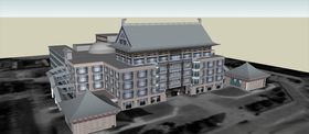 景观酒店博物馆建筑模型