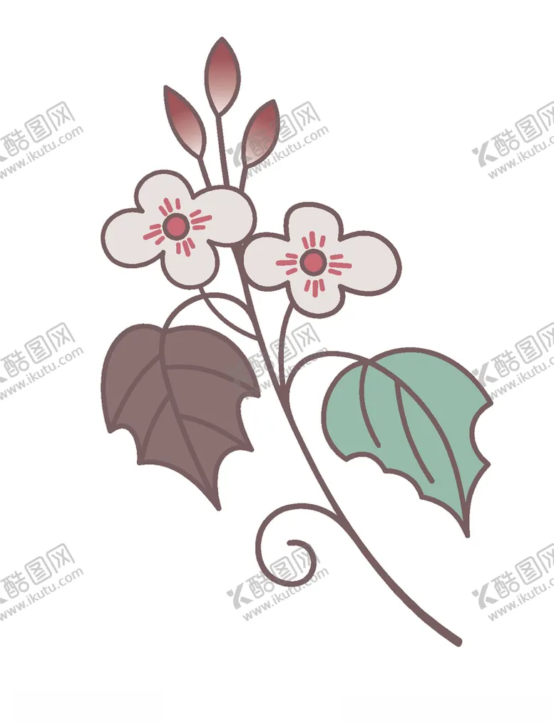 编号：23484510022047221557【酷图网】源文件下载-敦煌风格绘画植物花朵