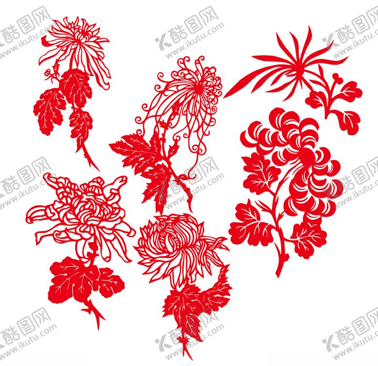 编号：52031309231547146795【酷图网】源文件下载-菊花剪纸
