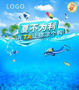 药店超市商场夏不为夏日促销海报