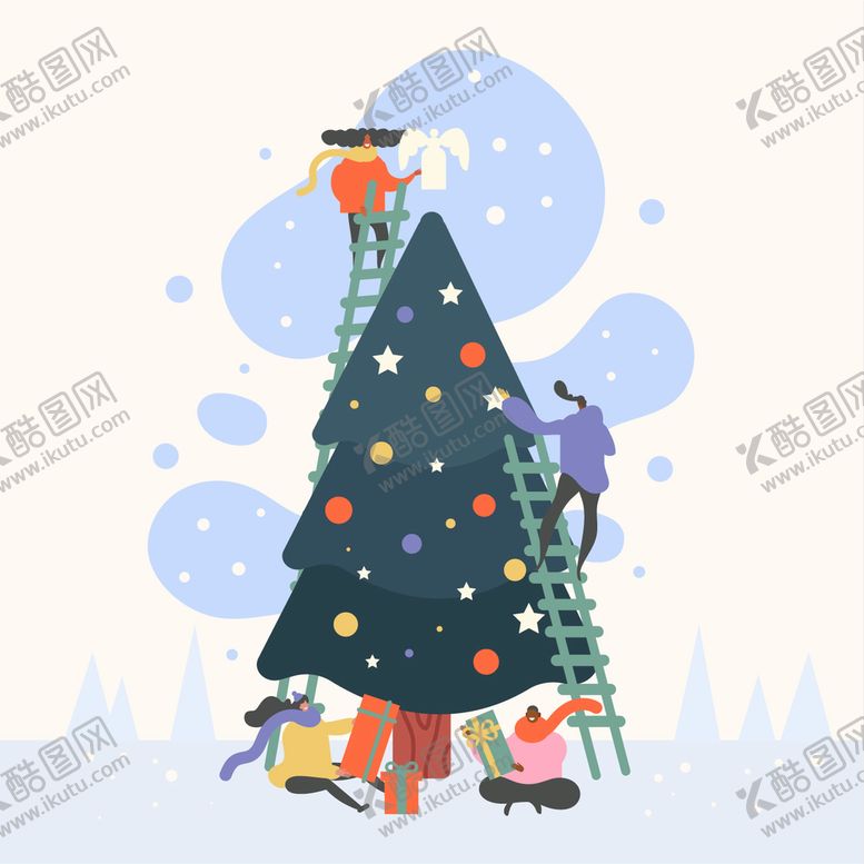编号：60512310110704152579【酷图网】源文件下载-装扮圣诞树