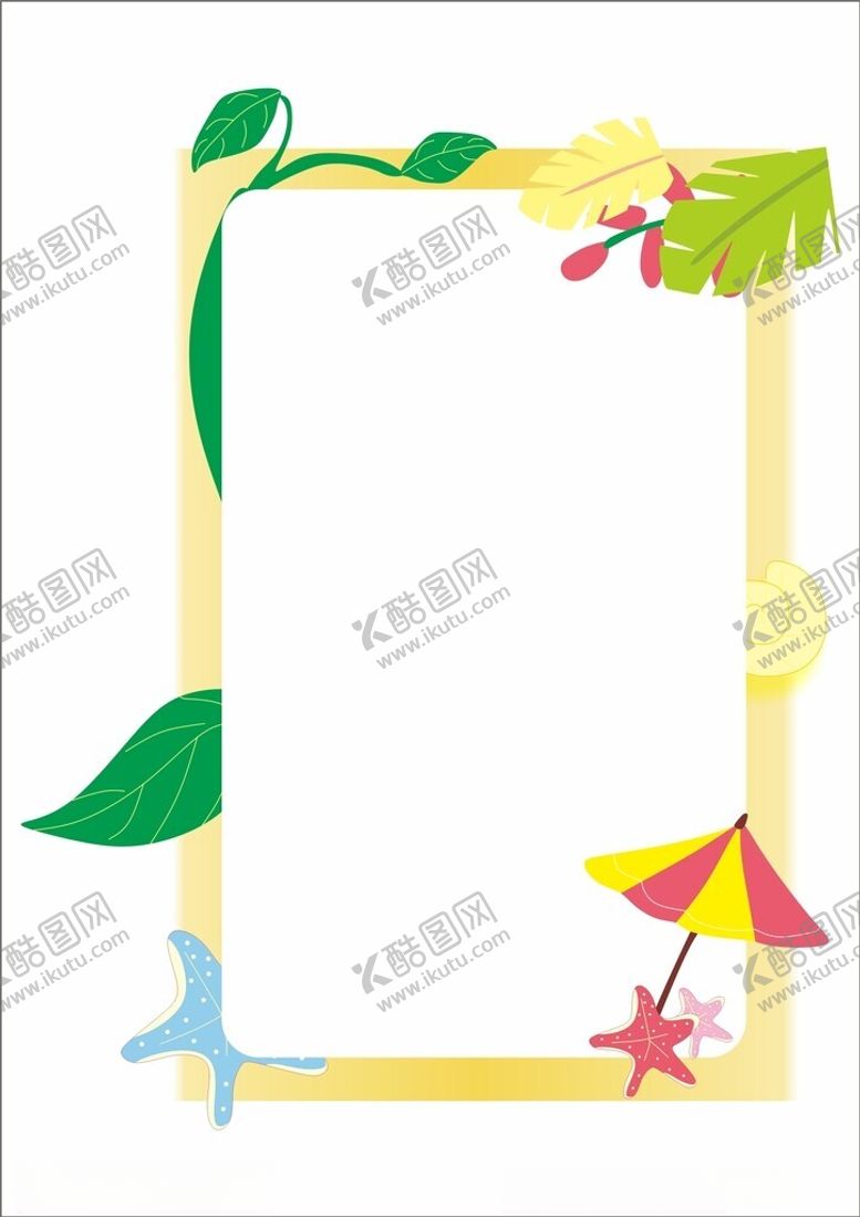 编号：44764902090111352538【酷图网】源文件下载-夏季沙滩边框图