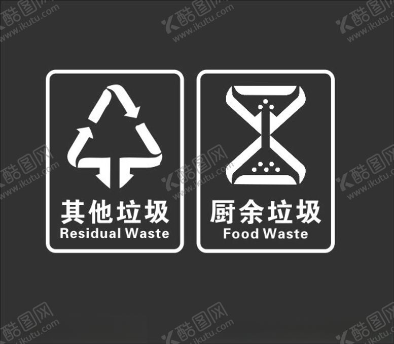 编号：34773602102205083242【酷图网】源文件下载-垃圾分类桶标识贴