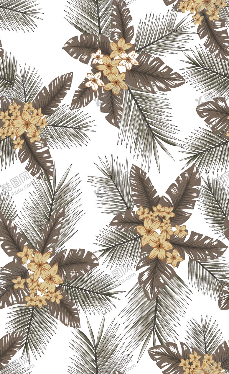 编号：64532409222259476594【酷图网】源文件下载-爆版热带植物花卉印花