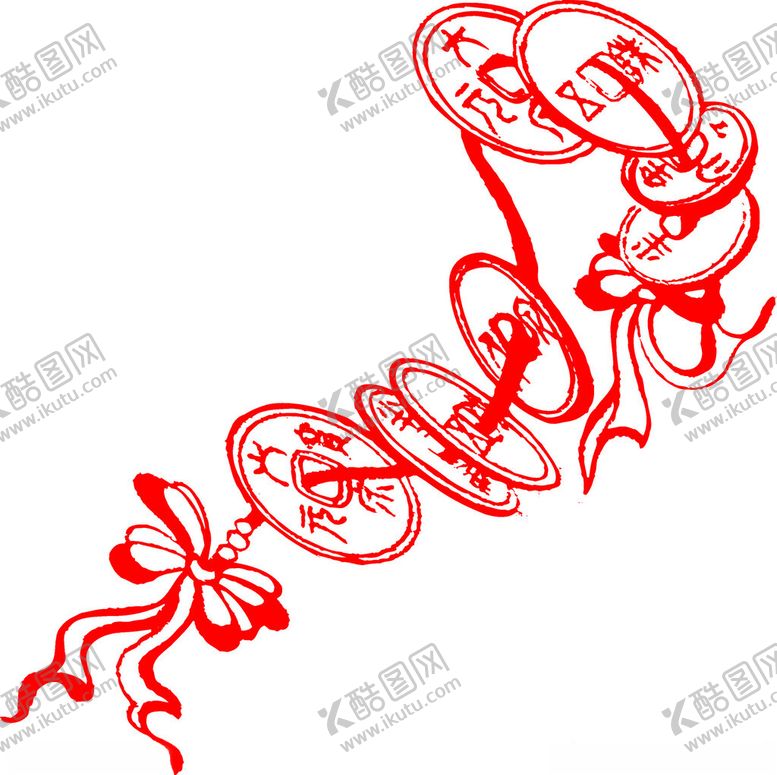 编号：22568104082348511678【酷图网】源文件下载-红色爱心飘带装饰图案