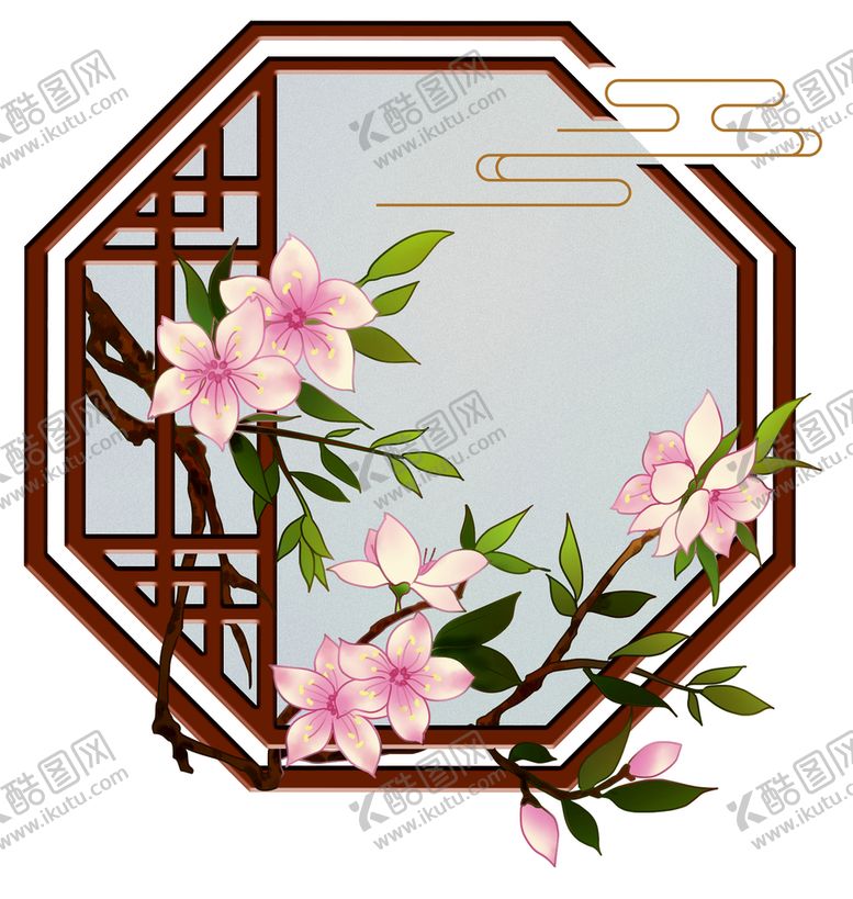 编号：68049509200904183865【酷图网】源文件下载-古风桃花窗