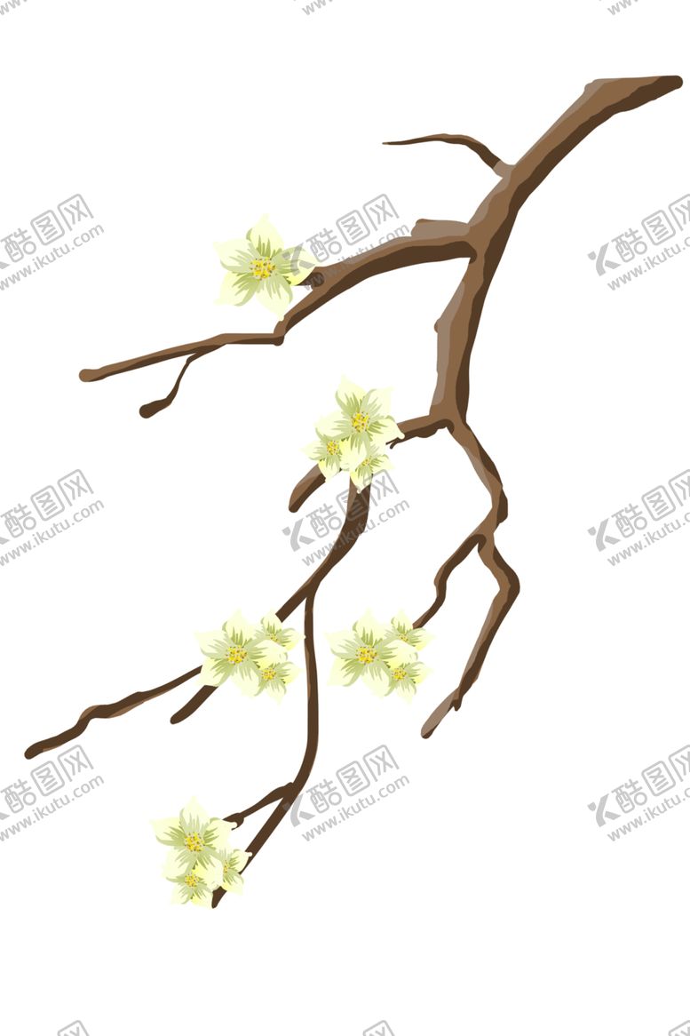 编号：14058501311949522266【酷图网】源文件下载-黄色的梨花手绘插画