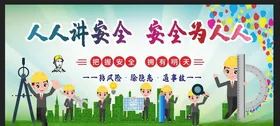 安全生产标语挂图施工警示海报