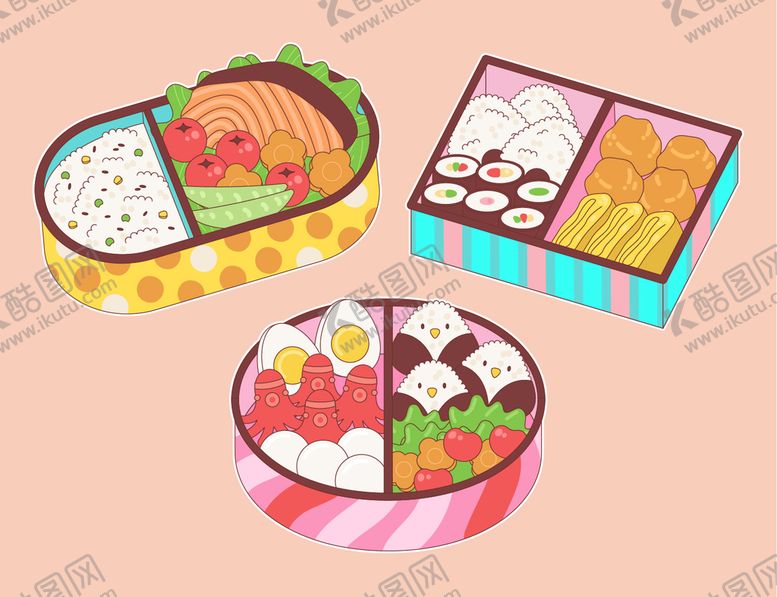 编号：98413709140855040735【酷图网】源文件下载-日料插画海鲜日式