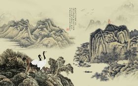 编号：05831609230359554807【酷图网】源文件下载-中式山水背景