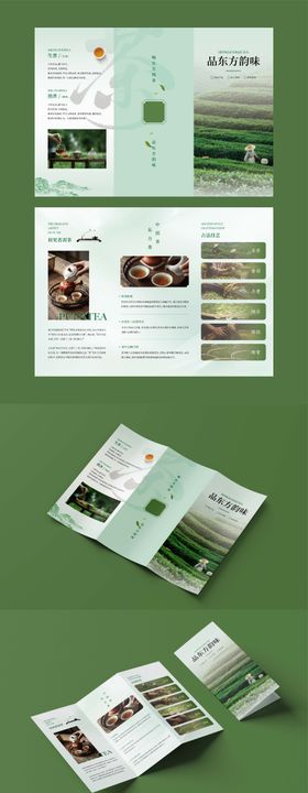 国风茶叶文化三折页 