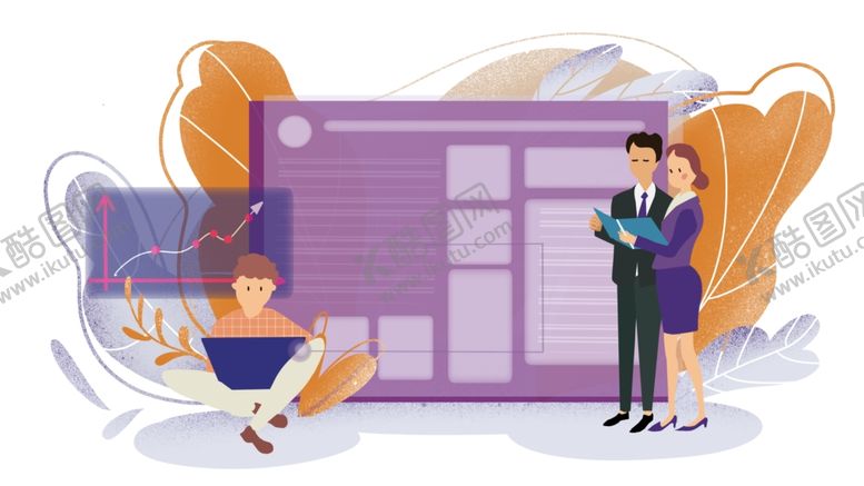 编号：85600909131101564550【酷图网】源文件下载-扁平化科技办公插画