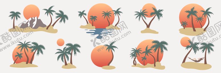 编号：94179104010357574209【酷图网】源文件下载-棕榈树与太阳