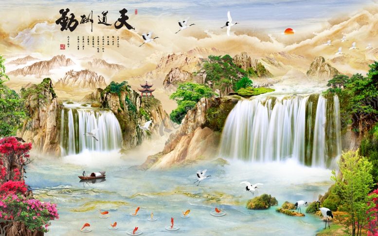 编号：79064206191434142351【酷图网】源文件下载-天道勤酬背景墙