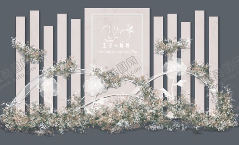 编号：12368707090224083440【酷图网】源文件下载-香槟色婚礼迎宾区