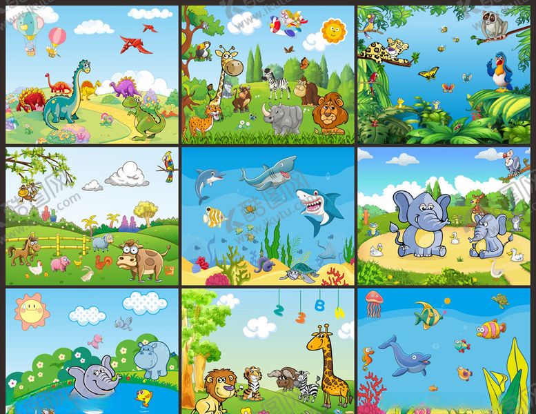 编号：86619509300121528683【酷图网】源文件下载-幼儿园卡通装饰画