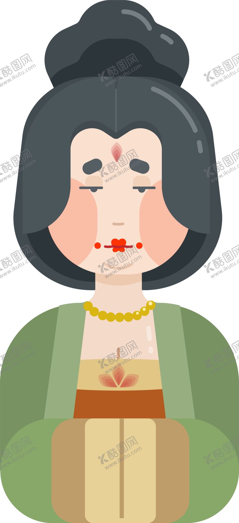 编号：12766509251142247042【酷图网】源文件下载-卡通人物唐朝仕女头像PNG