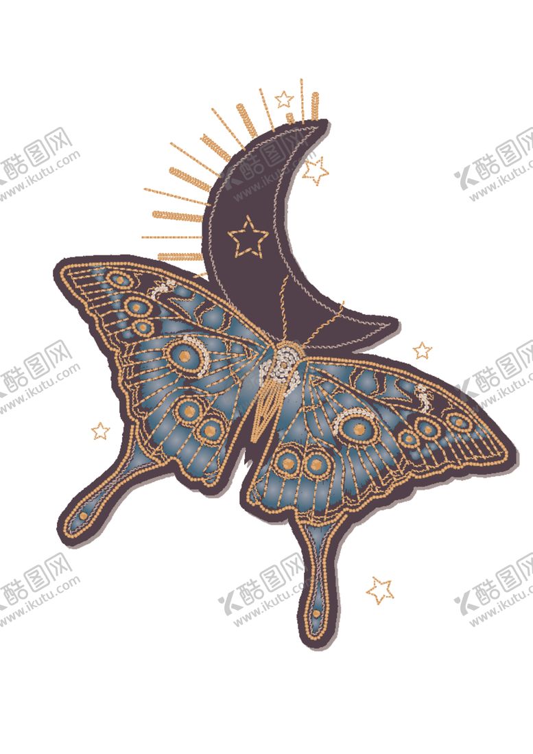 编号：53168807131731113465【酷图网】源文件下载-月亮蝴蝶
