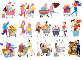 购物场景插画