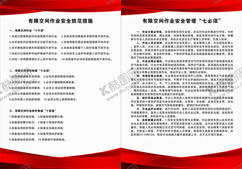 编号：44750201190651495049【酷图网】源文件下载-有限空间作业安全防范制度