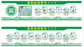 夏季运动养生文化墙