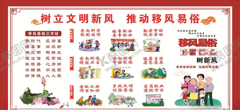 编号：67194104181410537848【酷图网】源文件下载-推动移风易俗-展板图片展板
