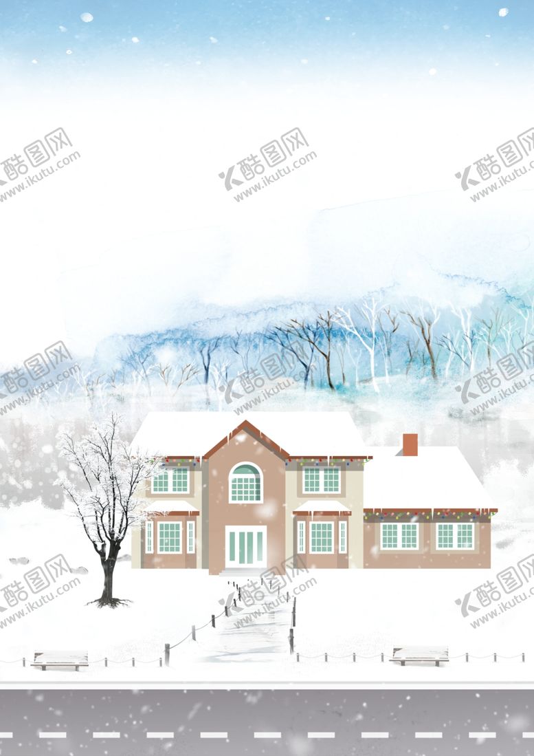 编号：79066710132243433622【酷图网】源文件下载-冬季雪景