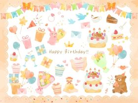 可爱卡通派对装饰元素集