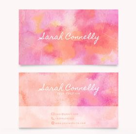 水彩风格婚礼邀请卡设计