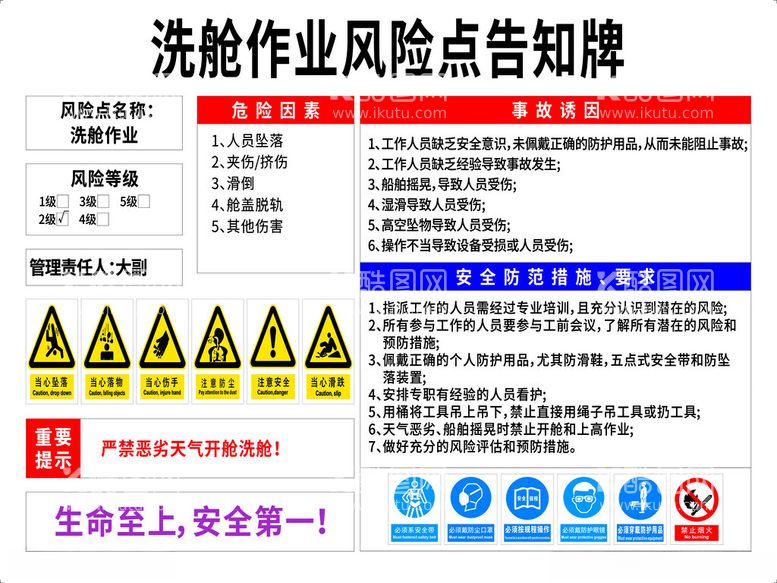 编号：11275712201026273354【酷图网】源文件下载-洗舱作业风险点告知牌