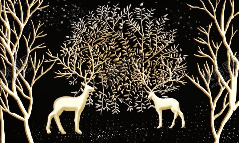 编号：99480609260833336733【酷图网】源文件下载-麋鹿森林