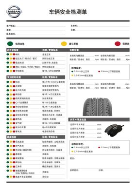 车辆安全检测单