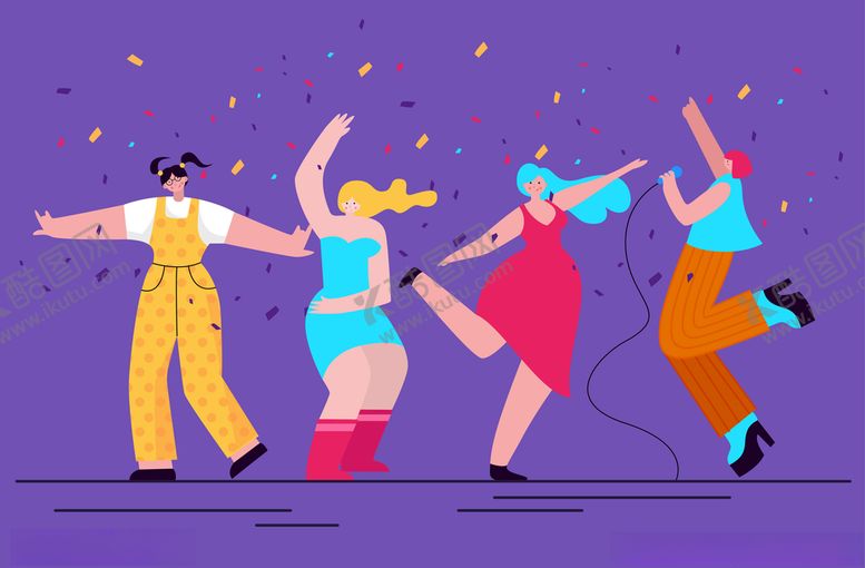 编号：47497009260300474621【酷图网】源文件下载-跳舞插画