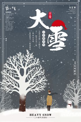 大雪节气海报宣传广告微信投射