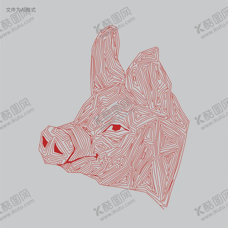 编号：76814209261629366259【酷图网】源文件下载-猪猪潮酷图案线条插画