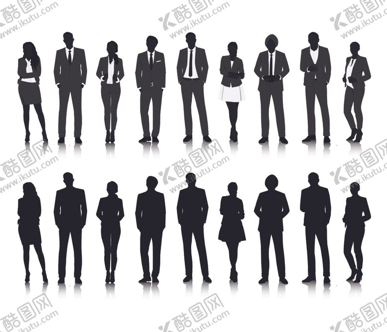 编号：16878309190451367599【酷图网】源文件下载-商务人士剪影素材