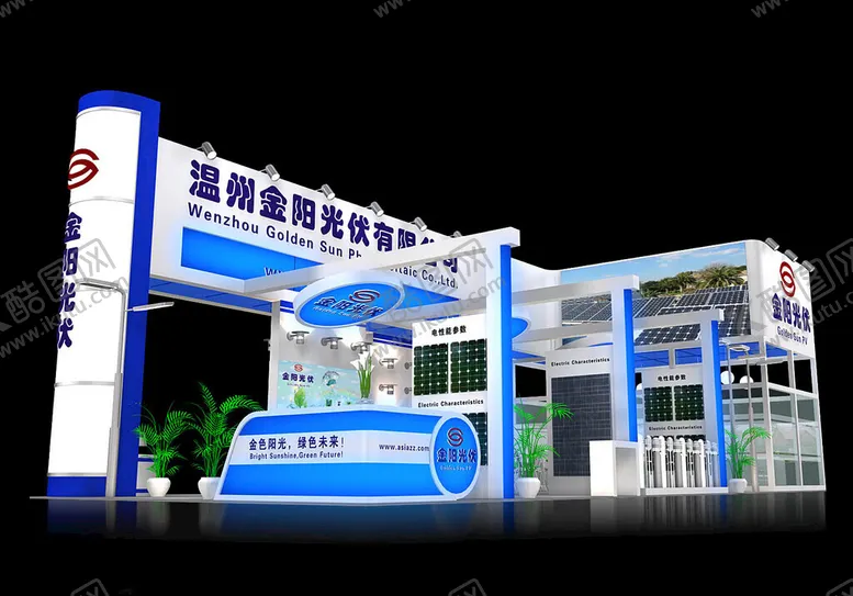 编号：29364102150456526811【酷图网】源文件下载-展览3D模型二面开口
