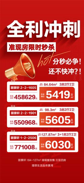 全利冲刺准现房限时秒杀海报