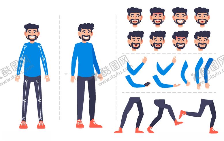 编号：70014607020354335005【酷图网】源文件下载-人物动作拆分