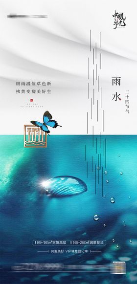 地产雨水节气移动端海报