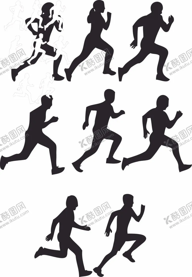 编号：98850012050707073861【酷图网】源文件下载-人物跑步剪影运动剪影