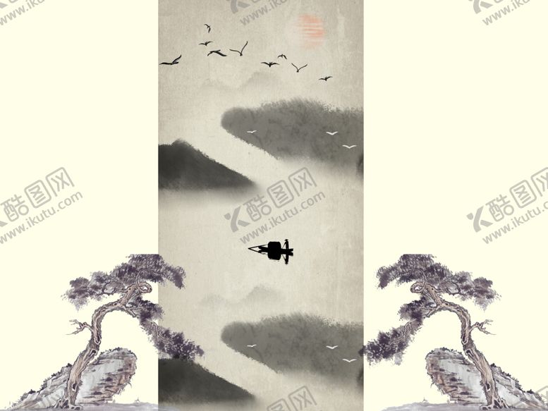 编号：20996405062313401172【酷图网】源文件下载-新中式山水装饰画玄关屏风沙发电