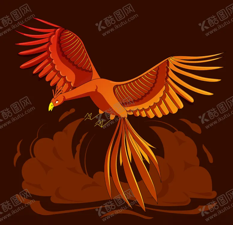 编号：57661407021804328828【酷图网】源文件下载-手绘年画矢量凤凰