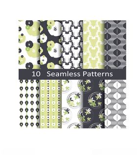 10款几何花卉无缝图案