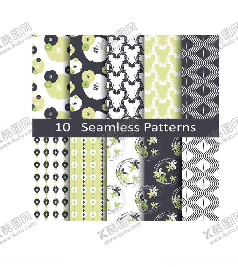 编号：19712811192232017194【酷图网】源文件下载-10款几何花卉无缝图案