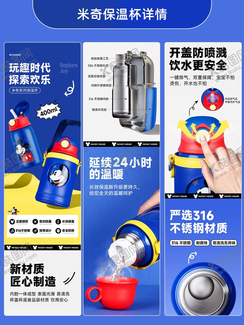 编号：54862204200347594012【酷图网】源文件下载-米奇保温杯详情